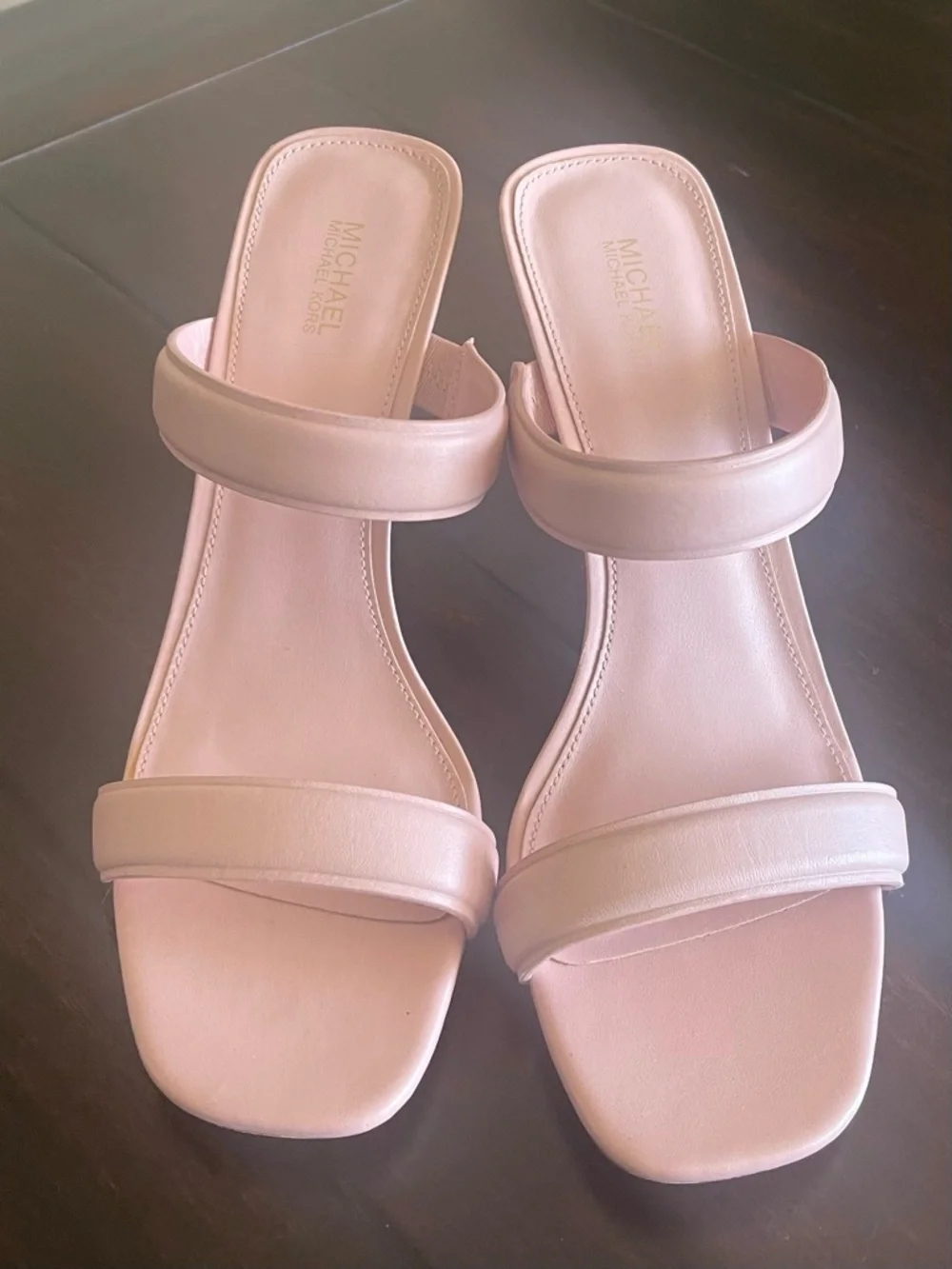 Michael Kors Clara Leather Dress Sandals Smokey Rose